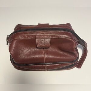 Vtg Dopp Toiletry Men's Brown Leather Water Dopp Travel Bag